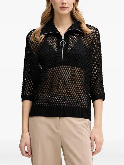 Joseph Ribkoff Half-zip Sweater In Neutral