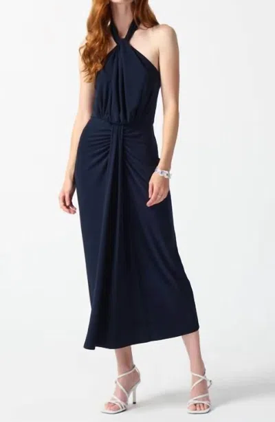 Joseph Ribkoff Halter Dress In Midnight Blue