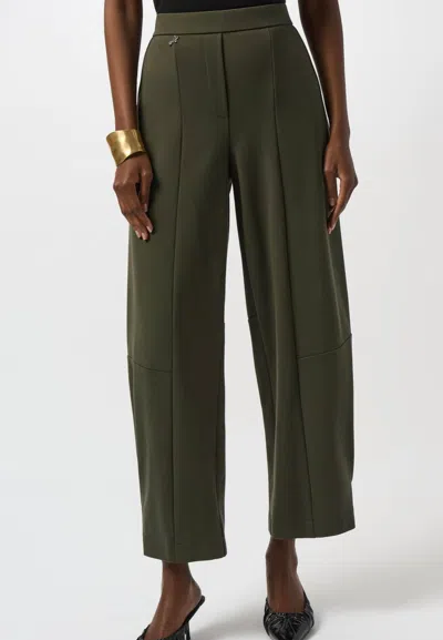 Joseph Ribkoff Heavy Knit Barrel-leg Pull-on Pants In Avocado In Green