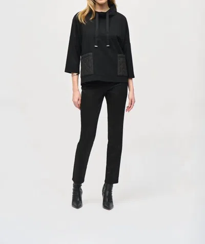 Joseph Ribkoff Heavy Knit Boxy Top In Black
