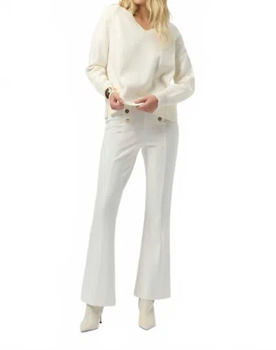 Joseph Ribkoff Heavy Knit Flared Pull-on Pants In Vanilla In White