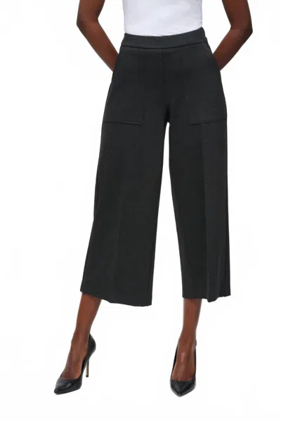 Joseph Ribkoff Heavy Knit Pull-on Culotte Pant In Charcoal Grey In Black