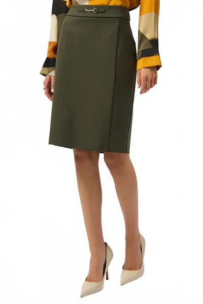 Joseph Ribkoff Heavy Knit Pull On Skirt In Avocado In Green