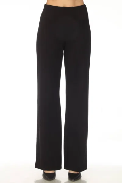 Joseph Ribkoff Heavy Knit Pull On Wide Leg Pants In Black