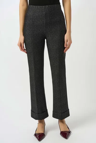 Joseph Ribkoff Heavy Knit Pull-on Flare Pants In Black/grey In Multi