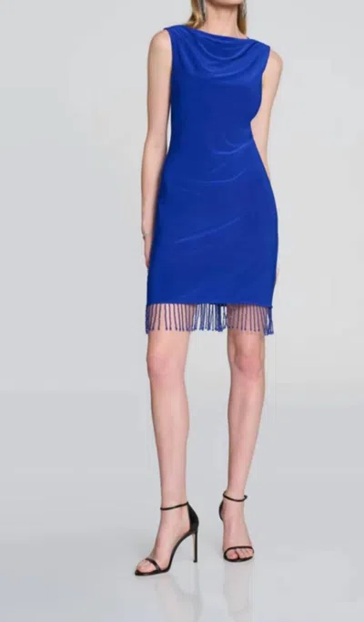 Joseph Ribkoff Beaded Hem Sheath Dress In Royal Sapphire In Blue
