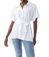 Joseph Ribkoff High-low Sash Button Down Blouse In White In White