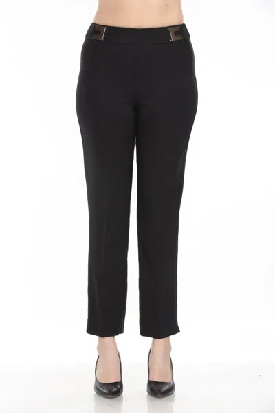 JOSEPH RIBKOFF HIGH-RISE SLIM-FIT TROUSER IN BLACK