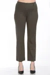 Joseph Ribkoff High Rise Straight Ankle Trouser In Iguana Green In Green