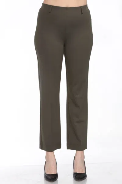 Joseph Ribkoff High Rise Straight Ankle Trouser In Iguana Green