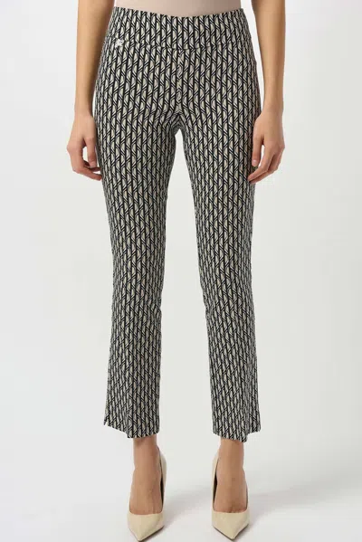 JOSEPH RIBKOFF HIGH RISE STRAIGHT LEG PANT IN BLACK/MOONSTONE