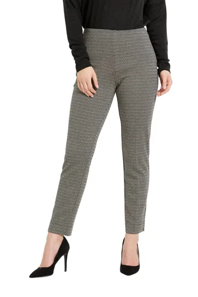 Joseph Ribkoff High Rise Straight Leg Pants In Black/beige In Multi