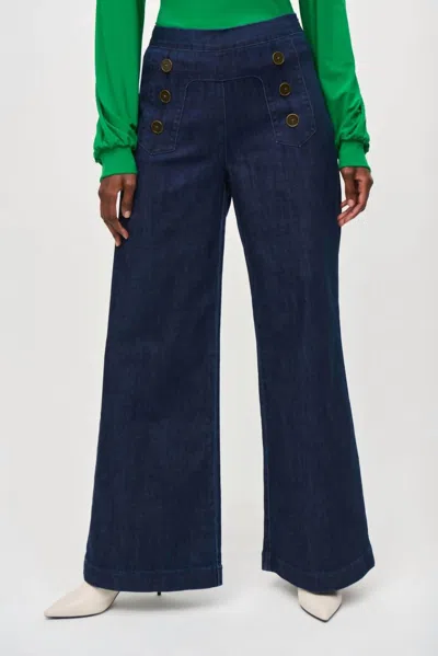 Joseph Ribkoff High Rise Wide-leg Sailor Jean In Indigo Denim In Blue
