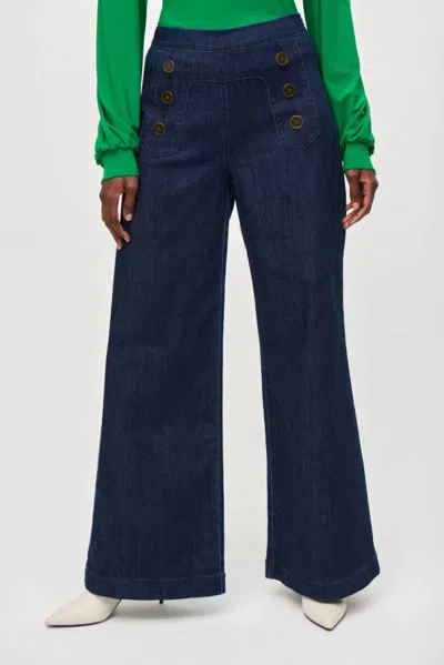 Joseph Ribkoff High Rise Wide-leg Sailor Jean In Indigo Denim In Blue