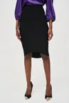 Joseph Ribkoff High Waist High-low Pencil Skirt In Black In Black