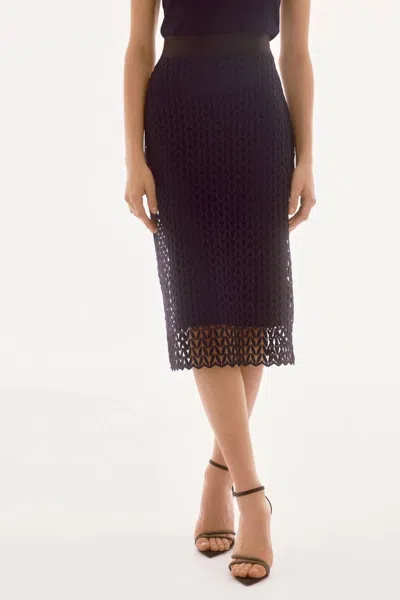 Joseph Ribkoff High-waist Knitted Pencil Skirt In Midnight Blue In Black