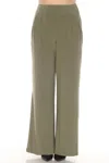 Joseph Ribkoff High Waist Pleated Wide Leg Pants In Cactus In Multi
