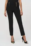 Joseph Ribkoff High Waist Pull On Slim Sailor Pant In Black In Black