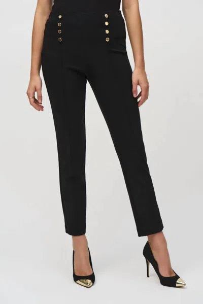 Joseph Ribkoff High Waist Pull On Slim Sailor Pant In Black