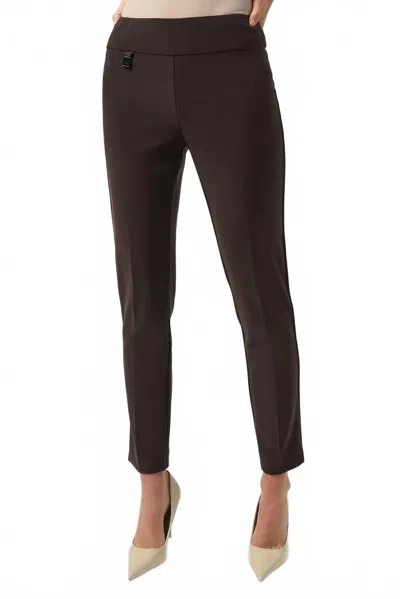 Joseph Ribkoff High-waisted Formal Straight Leg Pants In Mocha In Animal Print