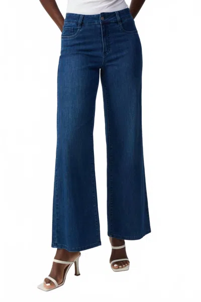 Joseph Ribkoff High-waisted Wide-leg Jeans In Medium Wash In Blue