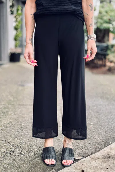 Joseph Ribkoff High Waisted Wide-leg Trouser In Black In Blue