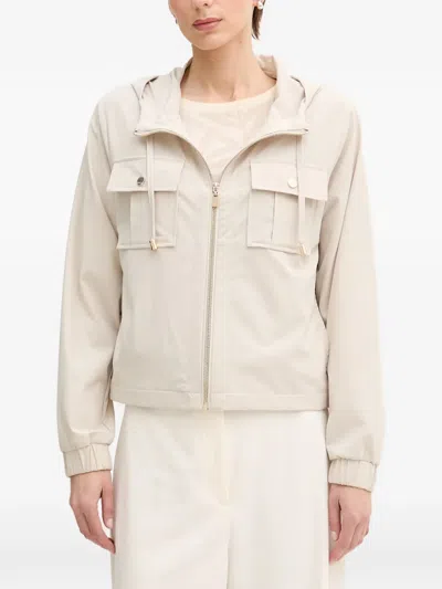 Joseph Ribkoff Hooded Flap-pocket Jacket In Orange