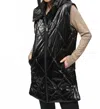 Joseph Ribkoff Hooded Sleeveless Quilted Zip Front Puffer Vest In Black In Black