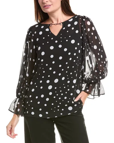 JOSEPH RIBKOFF HORSEBIT KEYHOLE BLOUSE