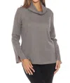 JOSEPH RIBKOFF HOUNDSTOOTH SIZE ZIP SWEATER IN BLACK/MULTI