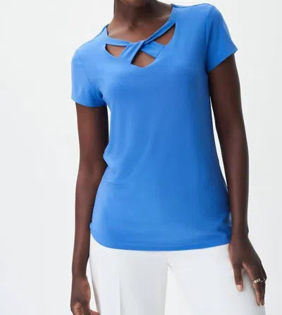 Joseph Ribkoff Iris V-neck Fitted Top In Blue