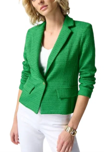 Joseph Ribkoff Island Boucle Boxy Blazer In Green