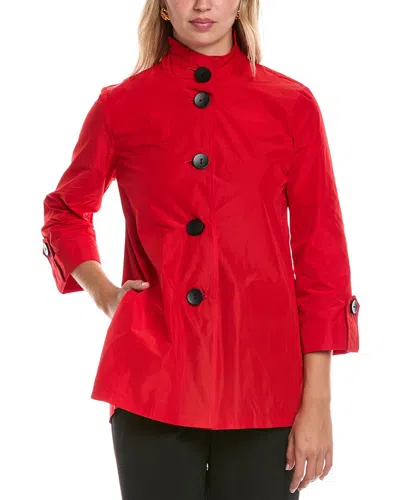 Joseph Ribkoff Shirred Detail Quarter Sleeve Jacket In Radiant Red In Multi