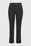 JOSEPH RIBKOFF JACQUARD ABSTRACT PRINT PULL-ON PANTS IN BLACK/WHITE