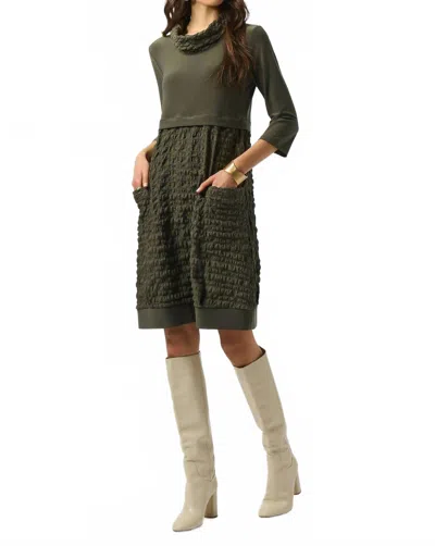 Joseph Ribkoff Jacquard And Silky Cocoon Dress In Avocado In Green