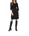Joseph Ribkoff Jacquard And Silky Knit Cocoon Dress In Black In Black
