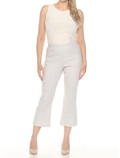 Joseph Ribkoff Jacquard Flared Cropped Pants In Grey/white