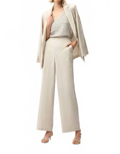 Joseph Ribkoff Jacquard Geometrical Texture Wide Leg Pull-on Pants In Moonstone In Neutral