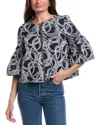 Joseph Ribkoff Jacquard Jacket In Blue