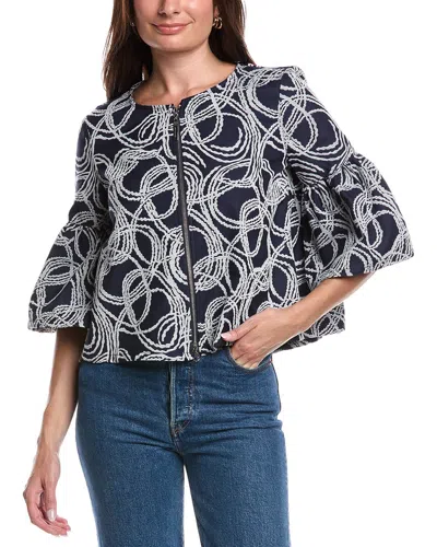 Joseph Ribkoff Jacquard Jacket In Blue