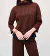Joseph Ribkoff Jacquard Knit Layered Boxy Top In Orange/black In Multi
