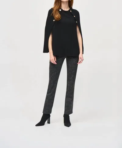 Joseph Ribkoff Jacquard Knit Poncho Cover-up In Black