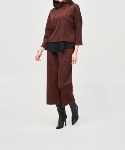 Joseph Ribkoff Jacquard Knit Pull-on Culotte Pants In Orange/black In Multi