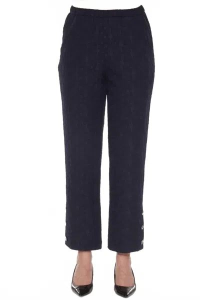 Joseph Ribkoff Jacquard Pull On Ankle Pants In Midnight Blue