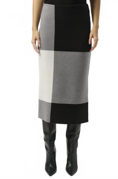 Joseph Ribkoff Jacquard Sweater Colour Block Skirt In Black Multi