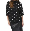 Joseph Ribkoff Jacquard Sweater Dot Print Top In Black-vanilla In Multi