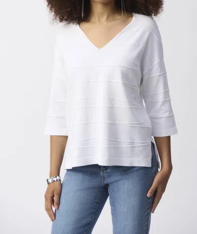 JOSEPH RIBKOFF JACQUARD SWEATER KNIT PULLOVER IN VANILLA