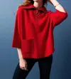 Joseph Ribkoff Zip Front Dolman Sleeve Boxy Sweater In Lipstick Red In Red