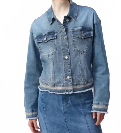 Joseph Ribkoff Jean Jacket In Vintage Blue