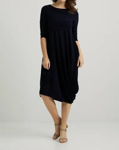 Joseph Ribkoff Paneled Cowl Neck Midi Dress In Black